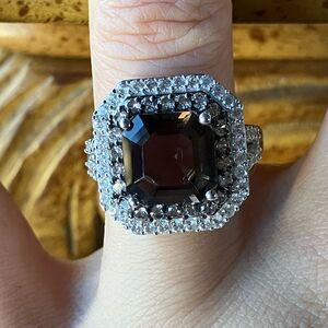 Natural Columbianite Sterling Silver Art Deco Ring Size 7